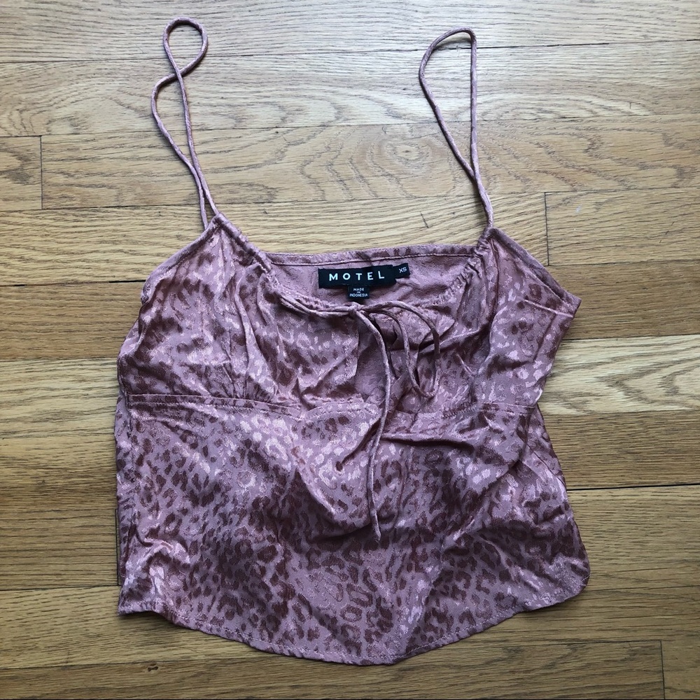 Motel Rocks Pink Cheetah Silky Tank